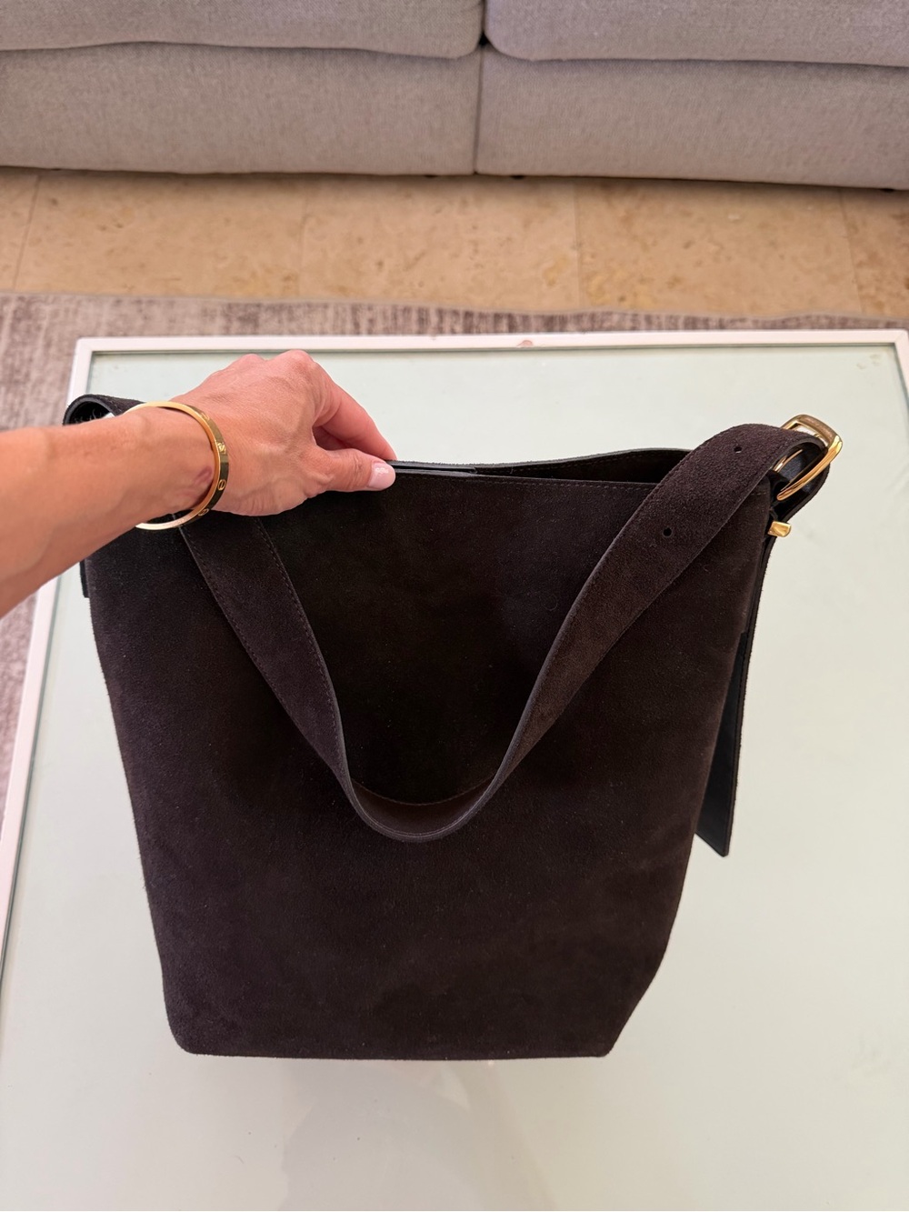 Madewell Dark Carob Suede Shoulder Bag - Classic Women's Tote